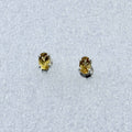 Sterling Silver Oval Citrine Post Earrings Size 3