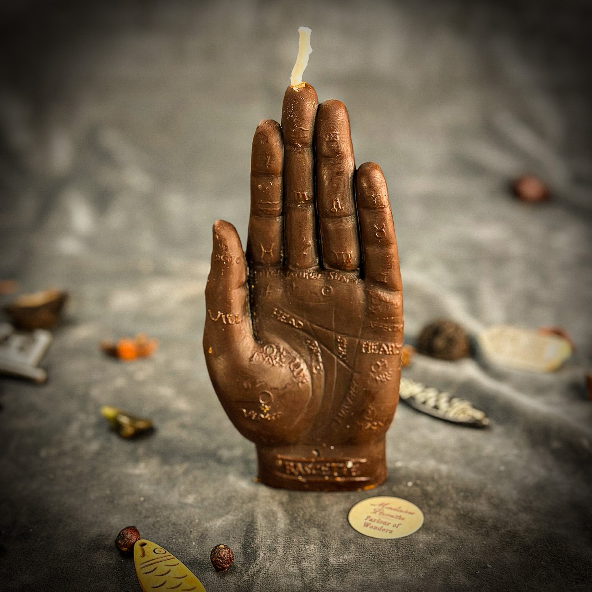 Beeswax Hand of Fate Spell Candle - Destiny, Transformation & Divine Timing