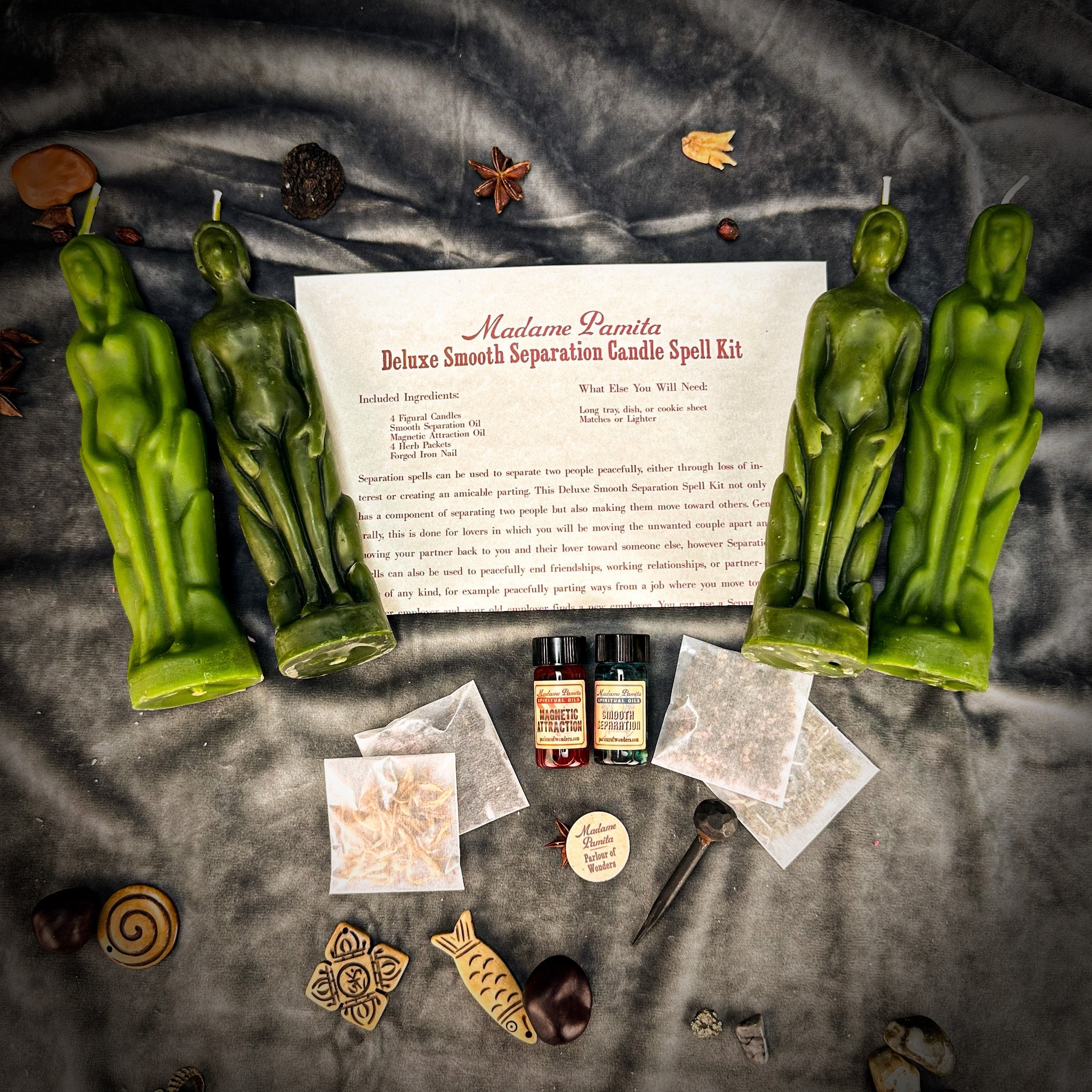 Deluxe Smooth Separation Candle Spell Kit - Human/Female | Peaceful Parting & Love Direction