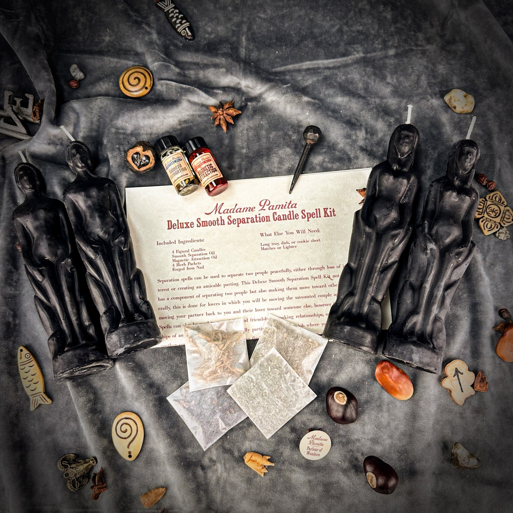 Deluxe Smooth Separation Candle Spell Kit - Human/Female | Peaceful Parting & Love Direction