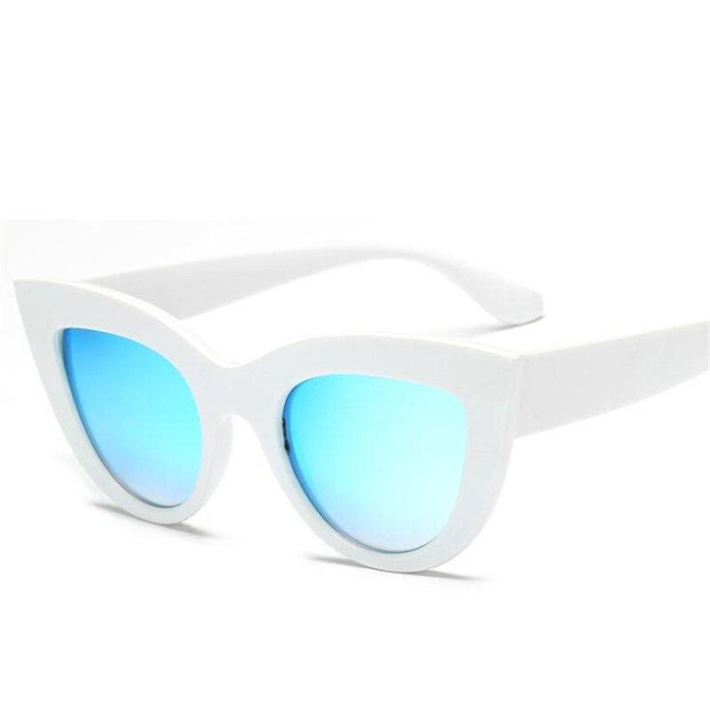 Vintage Retro Cat Eye Women Sunglasses Tinted Color Lens Men Vintage Shaped Sun Glasses Female Eyewear Blue Sunglasses Brand Designer