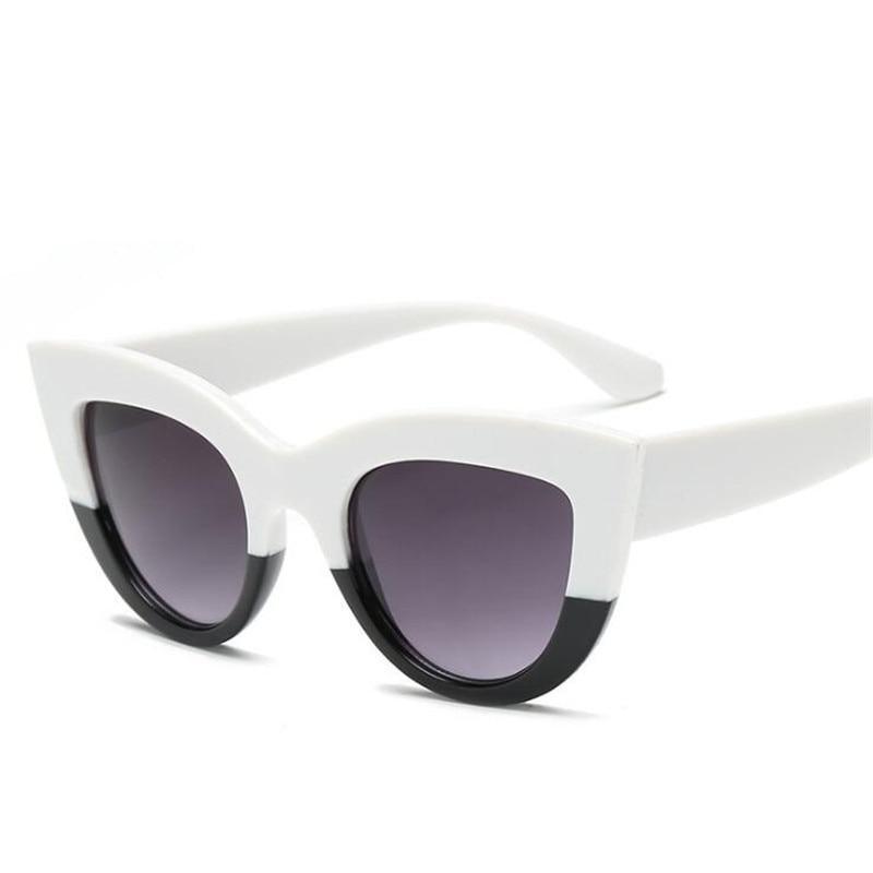 Vintage Retro Cat Eye Women Sunglasses Tinted Color Lens Men Vintage Shaped Sun Glasses Female Eyewear Blue Sunglasses Brand Designer