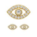 Evil Eye Stud 14K Gold Plated Stud Earrings Cubic Zirconia Jewelry Men Women