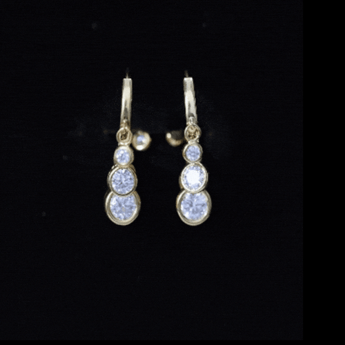 Bezel Set Moissanite Hinged Hoop Drop Earrings in Silver