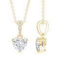 Yellow Gold Plated Silver 0.5 Carat Moissanite Heart Pendant with Chain