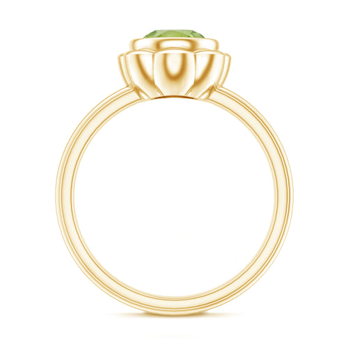 Bezel Set 1.2 Carat Peridot Engagement Ring for Women