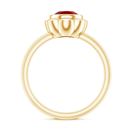 1.3 Carat Lab Grown Ruby Flower Engagement Ring