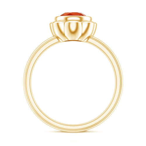 1.5 Carat Real Fire Opal Flower Engagement Ring