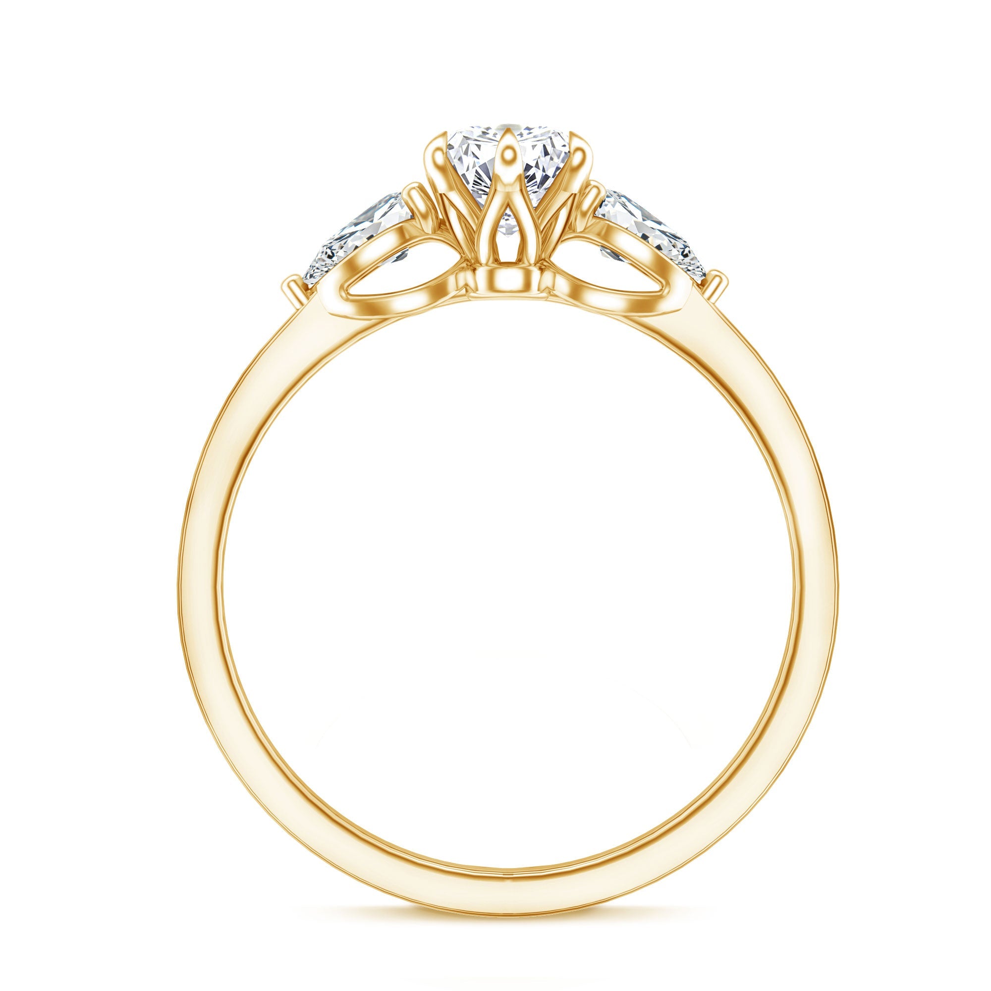 Certified Lab Grown Diamond Three Stone Engagement Ring for Women