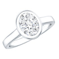Certified 6X8 MM Lab Grown Diamond Bezel Set Engagement Ring