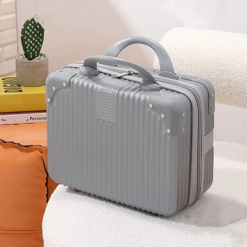 14-Inch Mini Travel Makeup Case — Hard Shell Cosmetic Organizer with Password Lock