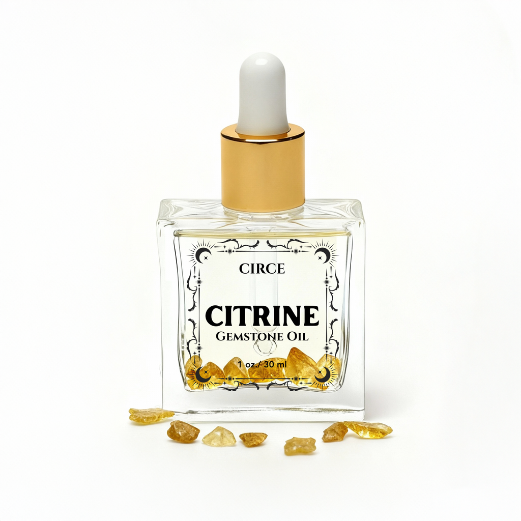 Citrine Crystal Body Oil for Abundance – 1 oz Sample Size