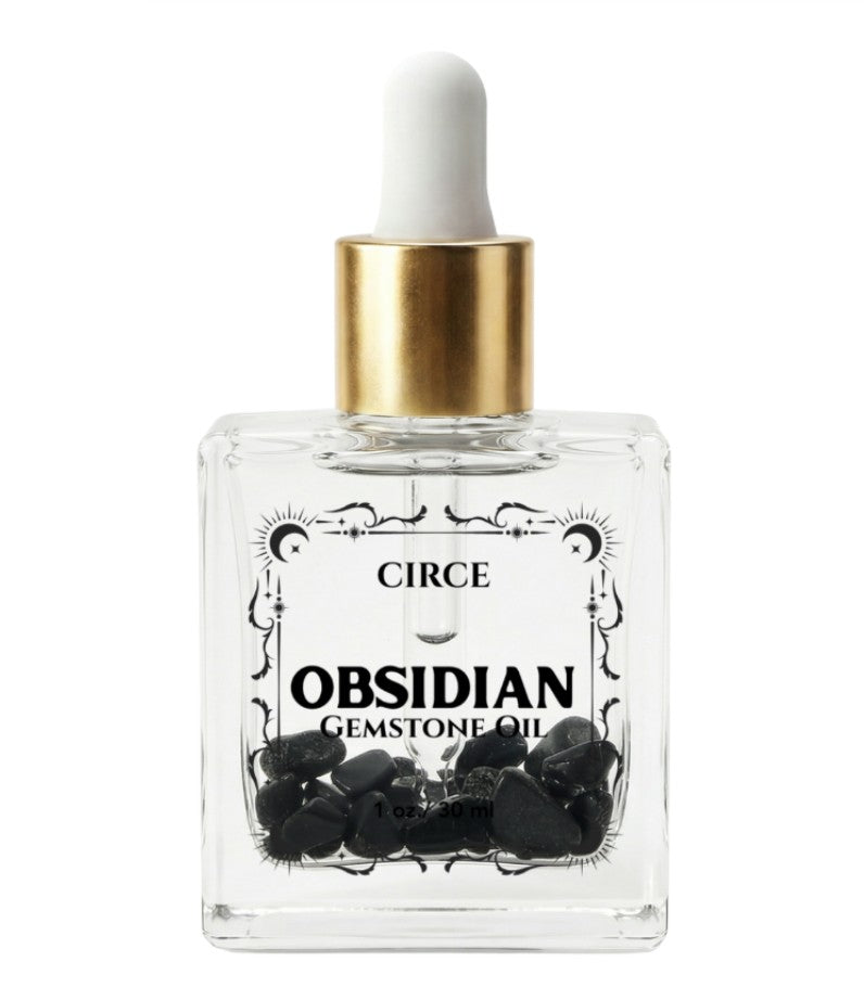 Protection Body Oil — Obsidian Crystal Ritual Oil -  Black Obsidian Gemstone Body Oil